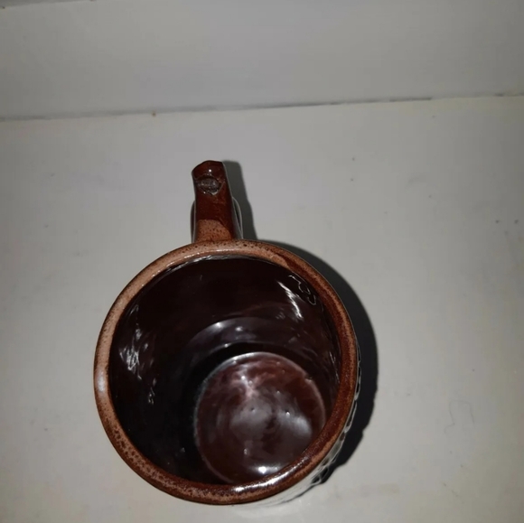 Vintage Made Japan Beer Mug ''Went ti P Leave this drink Alone'' Brown  5'' tall - Picture 5 of 6